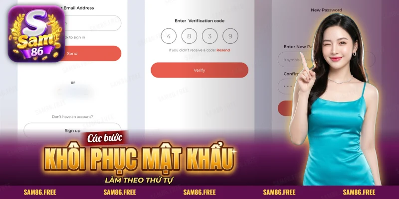 Các bước khôi phục mật khẩu SAM86 từ gửi email đến nhập mã bốn số