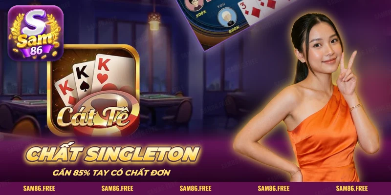 Biểu tượng game Cát Tê trước phòng chơi có các bàn bài trực tuyến