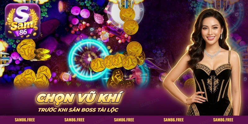 Xu vàng hình sao rơi khi săn boss tài lộc trong bắn cá SAM86