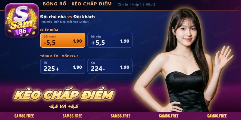 Kèo chấp điểm bóng rổ với hai cửa chấp và hai cửa tổng điểm