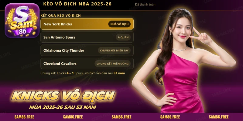 Bảng kết quả kèo vô địch NBA với Knicks nổi bật ở dòng đầu
