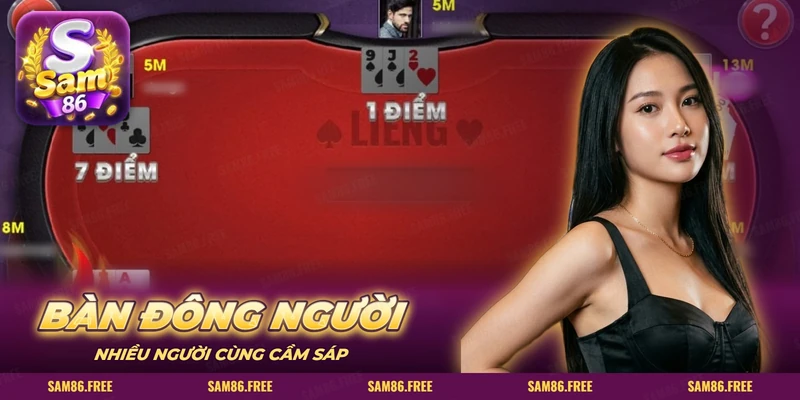 Bàn Liêng trực tuyến đông người chơi so bài, hiện điểm từng tay