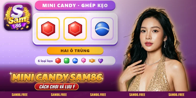 Mini Candy SAM86: hai kẹo đỏ giống nhau và một kẹo xanh trong ba ô