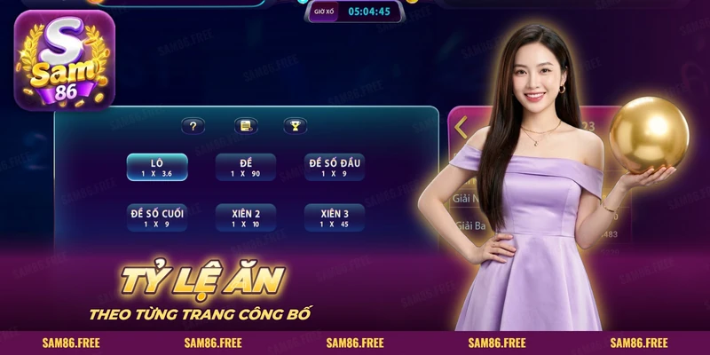 Bảng tỷ lệ ăn của lô, đề, xiên trên màn đặt cược lô đề