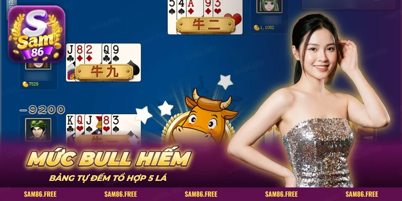 Bàn game Bull Bull trực tuyến với các tay bài năm lá đã chia