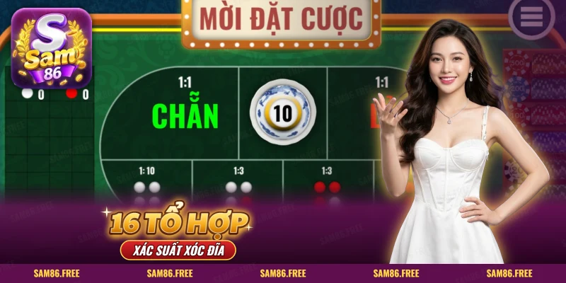 Bàn xóc đĩa SAM86 mời đặt cược với cửa chẵn lẻ và bóng kết quả