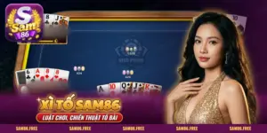 Xì Tố SAM86: bàn xì tố trực tuyến với các lá bài ngửa trước mặt